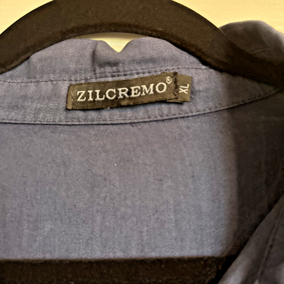 Zilcremo Chambray Shirt Dress XL Button Down Tunic Casual Denim Blue Women's - Picture 2 of 10